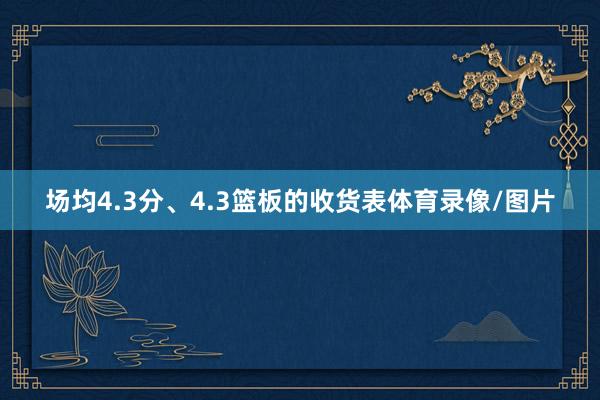 场均4.3分、4.3篮板的收货表体育录像/图片