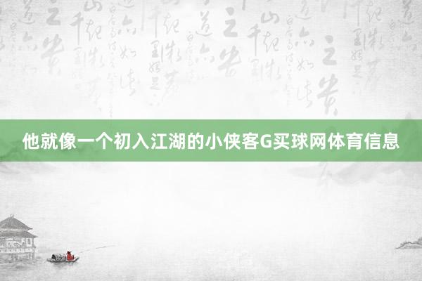 他就像一个初入江湖的小侠客G买球网体育信息