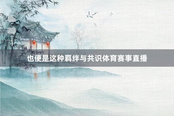 也便是这种羁绊与共识体育赛事直播