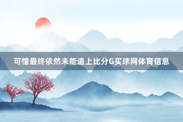 可惜最终依然未能追上比分G买球网体育信息