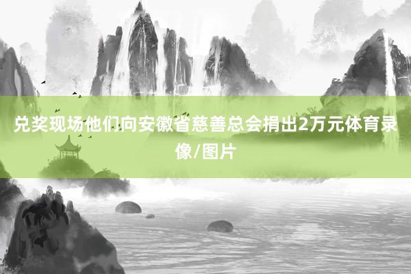 兑奖现场他们向安徽省慈善总会捐出2万元体育录像/图片