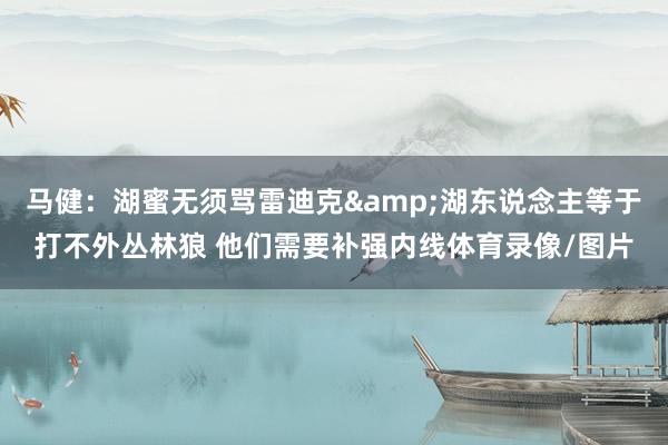 马健：湖蜜无须骂雷迪克&湖东说念主等于打不外丛林狼 他们需要补强内线体育录像/图片