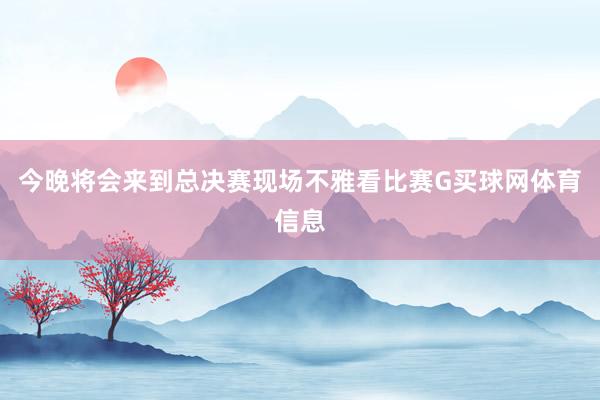 今晚将会来到总决赛现场不雅看比赛G买球网体育信息