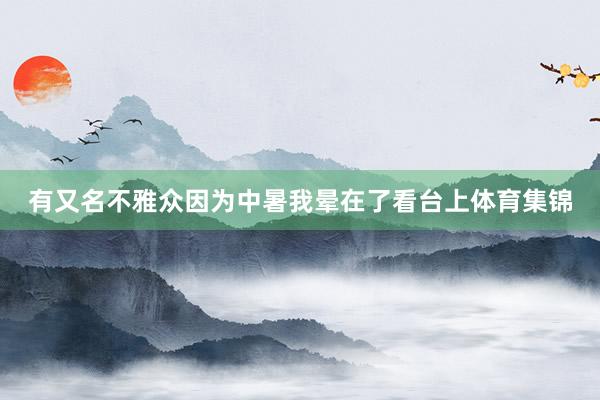 有又名不雅众因为中暑我晕在了看台上体育集锦