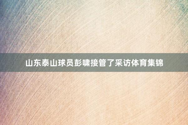 山东泰山球员彭啸接管了采访体育集锦