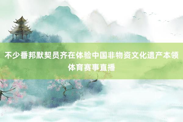 不少番邦默契员齐在体验中国非物资文化遗产本领体育赛事直播