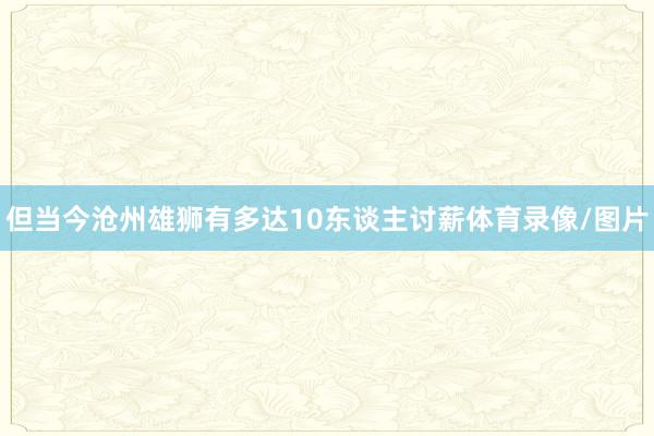 但当今沧州雄狮有多达10东谈主讨薪体育录像/图片