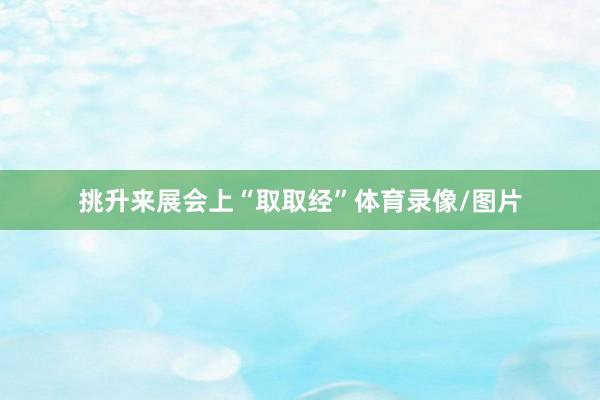 挑升来展会上“取取经”体育录像/图片