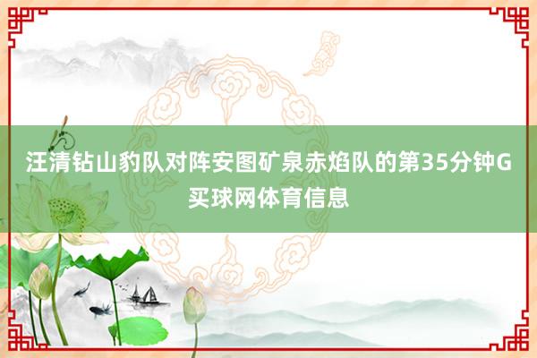汪清钻山豹队对阵安图矿泉赤焰队的第35分钟G买球网体育信息
